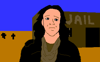 Eb talking with hat shot off